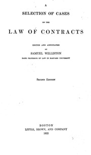 A Selection Of Cases On The Law Of Contracts