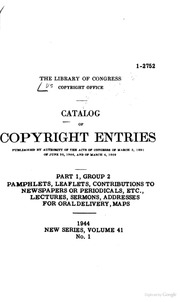 Catalog Of Copyright Entries. Part 1. B Group 2. Pamphlets, Etc. New Series