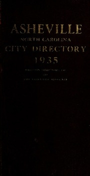 Baldwin's And Advocate's Asheville North Carolina City Directory [1935]
