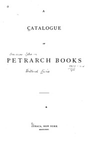 A Catalogue Of Petrarch Books