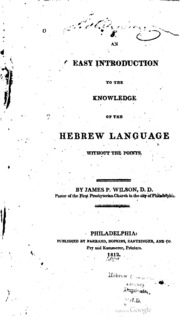 An Easy Introduction To The Knowledge Of The Hebrew Language