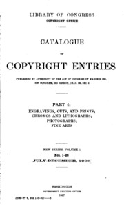 Catalog Of Copyright Entries.