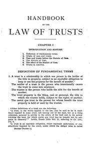 Handbook Of The Law Of Trusts