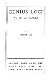 Genius Loci: Notes On Places