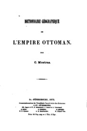 Dictionnarie géographique de l'Empire ottoman
