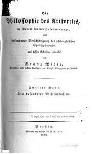 Die Philosophie Des Aristoteles / 1. Logik Und Metaphysik