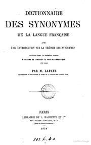 Dictionnaire des synonymes de la langue française avec une introduction sur la théorie des synonymes ...