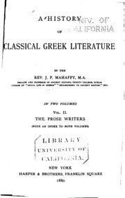 A History Of Classical Greek Literature