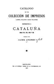 Catalogo de una colección de impresas