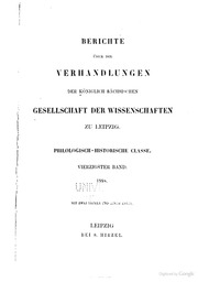 Berichte über die Verhandlungen der Königlich Sächsischen Gesellschaft der Wissenschaften zu Leipzig