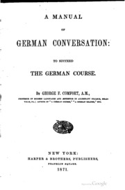 A Manual Of German Conversation: To Succeed The German Course