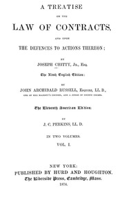 A Treatise On The Law Of Contracts, And Upon The Defences To Actions Thereon;