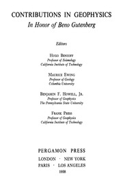 Contributions In Geophysics Vol I