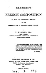 Elements Of French Composition. [with] Key