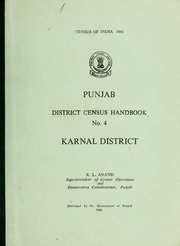 District Census Handbook, Punjab