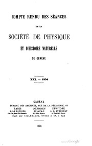 Compte rendu des séances de la Société de physique et d'histoire naturelle de Genève