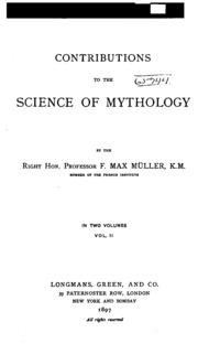 Contributions To The Science Of Mythology