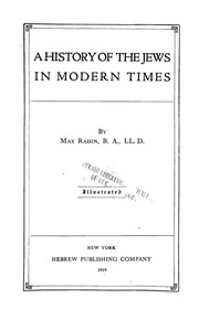 A History Of The Jews In Modern Times