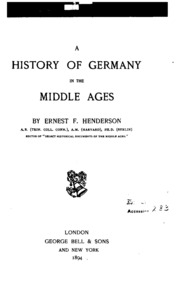 A History Of Germany In The Middle Ages