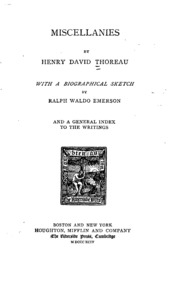 The Writings Of Henry David Thoreau
