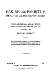Fakire Und Fakirtum Im Alten Und Modernen Indien;