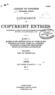 Catalog Of Copyright Entries. Part 4. Works Of Art, Etc. New Series