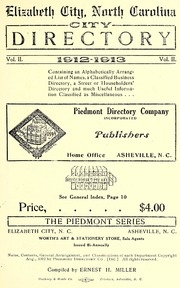 Elizabeth City, North Carolina, City Directory, 1912-1913