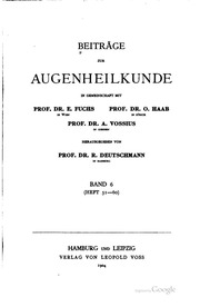 Beiträge zur Augenheilkunde