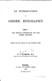 An Introduction To Greek Epigraphy ..