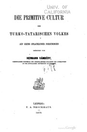 Die primitive cultur des turko-tatarischen volkes, auf grund sprachlicher forschungen erörtert
