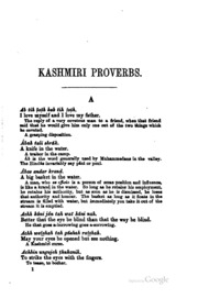 A Dictionary Of Kashmiri Proverbs, Explained By J.h. Knowles