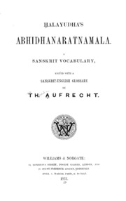 Halayudha's Abhidhanaratnamala : A Sanskrit Vocabulary