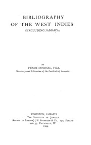 Bibliography Of The West Indies (excluding Jamaica)