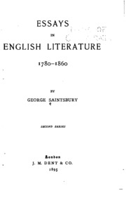 مقالات في الأدب الإنجليزي. 1780-1860: