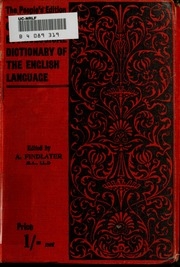 Chambers's Etymological Dictionary Of The English Language. Pronouncine Explanatory Etymological