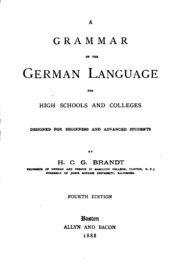 A Grammar Of The German Language For High Schools And Colleges