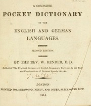 A Complete Pocket Dictionary Of The English And German Languages