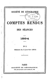 Compte rendu des séances de la Société de géographie et de la Commission centrale