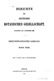 Berichte Der Deutschen Botanische Gesellschaft