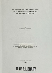 Development And Application Of A Neoburkeian Framework For Rhetorical Criticism