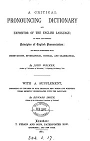 A Critical Pronouncing Dictionary. With A Suppl., By E. Smith