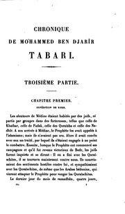Chronique de Abou Djafar-Moʻhammed-ben Djarir-ben-Yezid Tabari