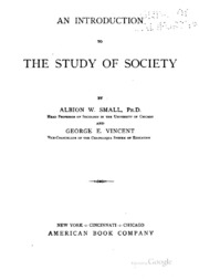 An Introduction To The Study Of Society