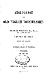 Anglo-saxon And Old English Vocabularies