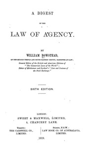 A Digest Of The Law Of Agency