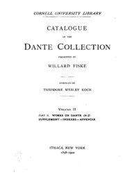 Catalogue Of The Dante Collection Presented By Willard Fiske