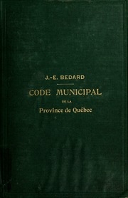 Code municipal de la province de Québec annoté