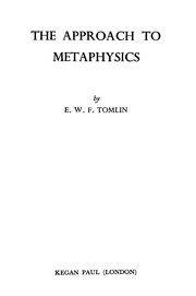The Approach To Metaphysics