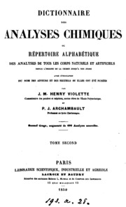 Dictionnaire des analyses chimiques ou Répertoire alphabétique des analyses de tous les corps ...