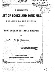 A Tentative List Of Books And Some Mss. Relating To The History Of The Portuguese In India Proper